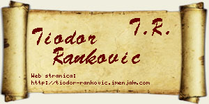 Tiodor Ranković vizit kartica